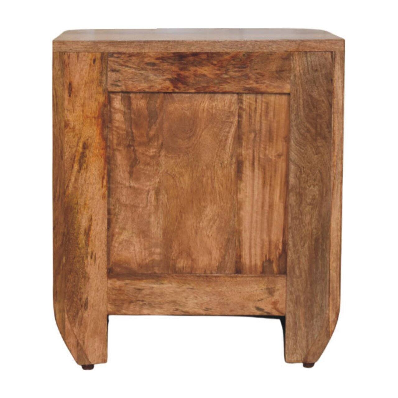 Back. Artisan Furniture - Artisan Furniture Solid Wood Fluted Bedside with Drawers - Brown.