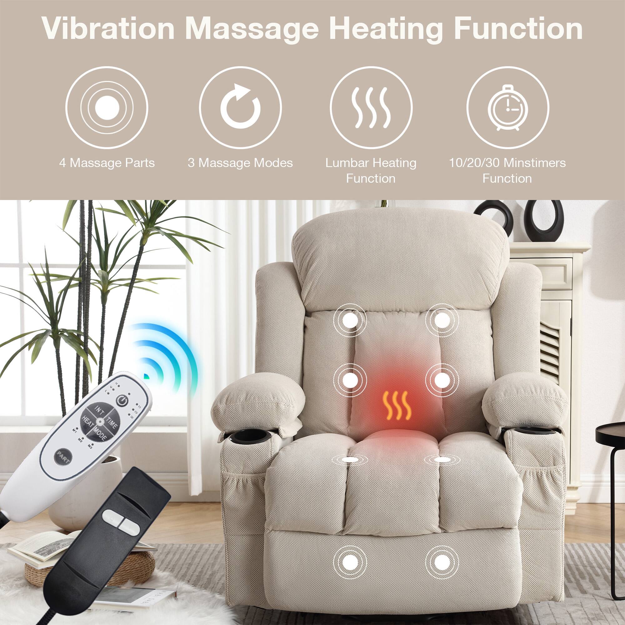 Vibration Massage Heating Function
- 4 Massage Parts
- 3 Massage Modes
- Lumbar Heating Function
- 10/20/30 Minstimers Function
INT HEAT TIME
t+ MODE
PART