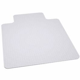 Emma + Oliver - 45'' x 53'' Big & Tall 400 lb. Capacity Carpet Chair Mat with Lip - Clear