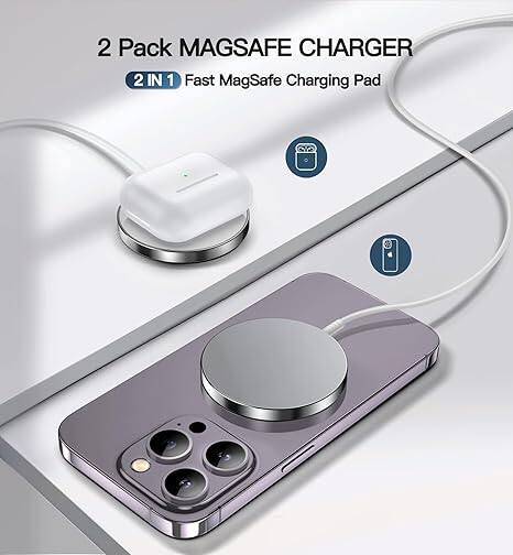 2 Pack MAGSAFE CHARGER  
2 IN 1 Fast MagSafe Charging Pad