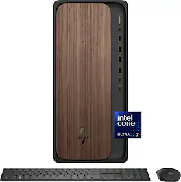 HP - OmniDesk Desktop - Intel Core Ultra 7 - 32GB DDR5 Memory - NVIDIA GeForce RTX 4060 - 1TB SSD - Dark Wood