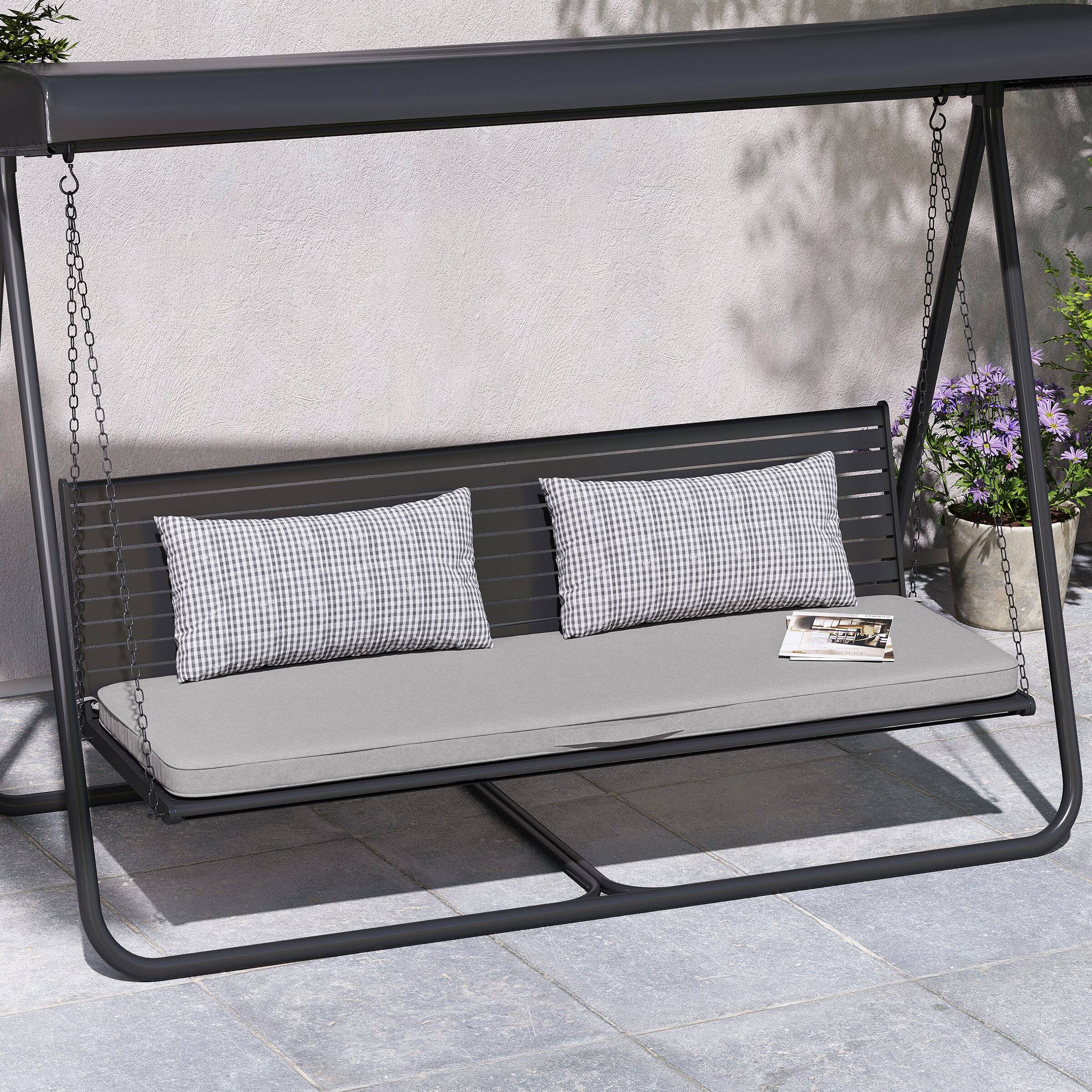 Angle. Crestlive Products - Crestlive Products Outdoor Settee Bench Seat Cushion Patio Swing Cushion Loveseat Cushion - Light gray.