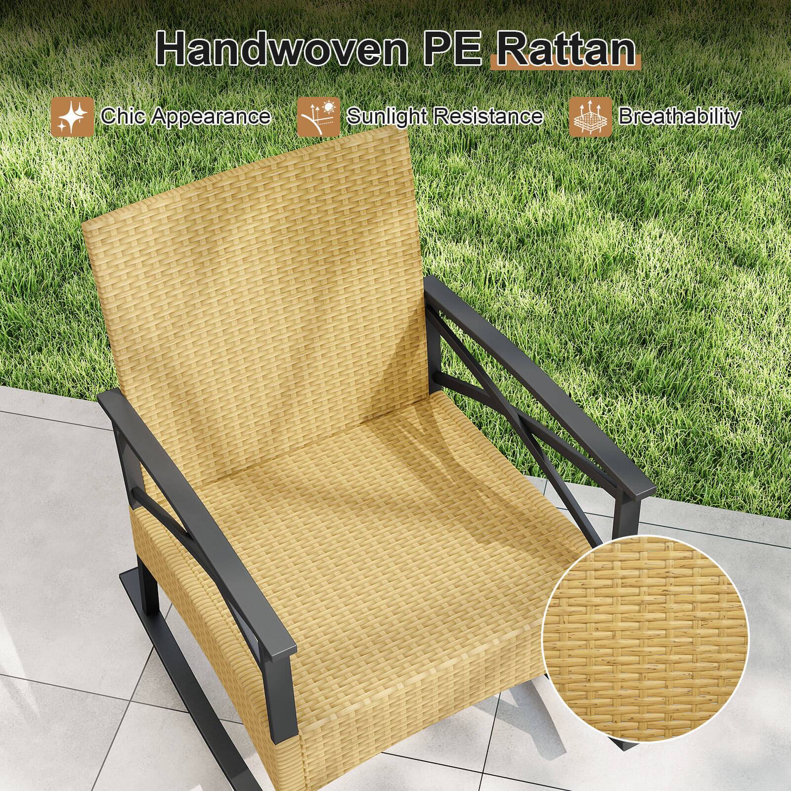 Handwoven PE Rattan  
- Chic Appearance  
- Sunlight Resistance  
- Breathability