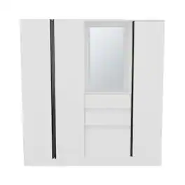 TuHome - Kamelot 1,80 Armoire With Double Doors, Hanging Rod And Interior Shelves - White