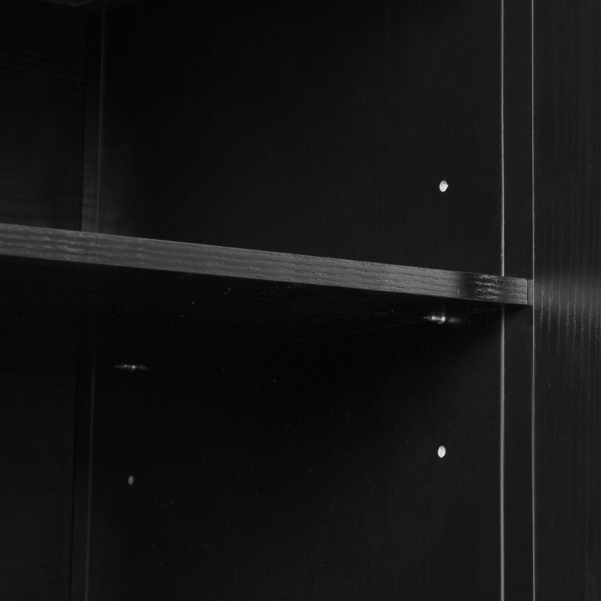 Alt View 8. ELEMENT ACE - Farmhouse Kitchen Island with Drop Leaf, Power Outlet, Storage Cart and Wheels - Black.