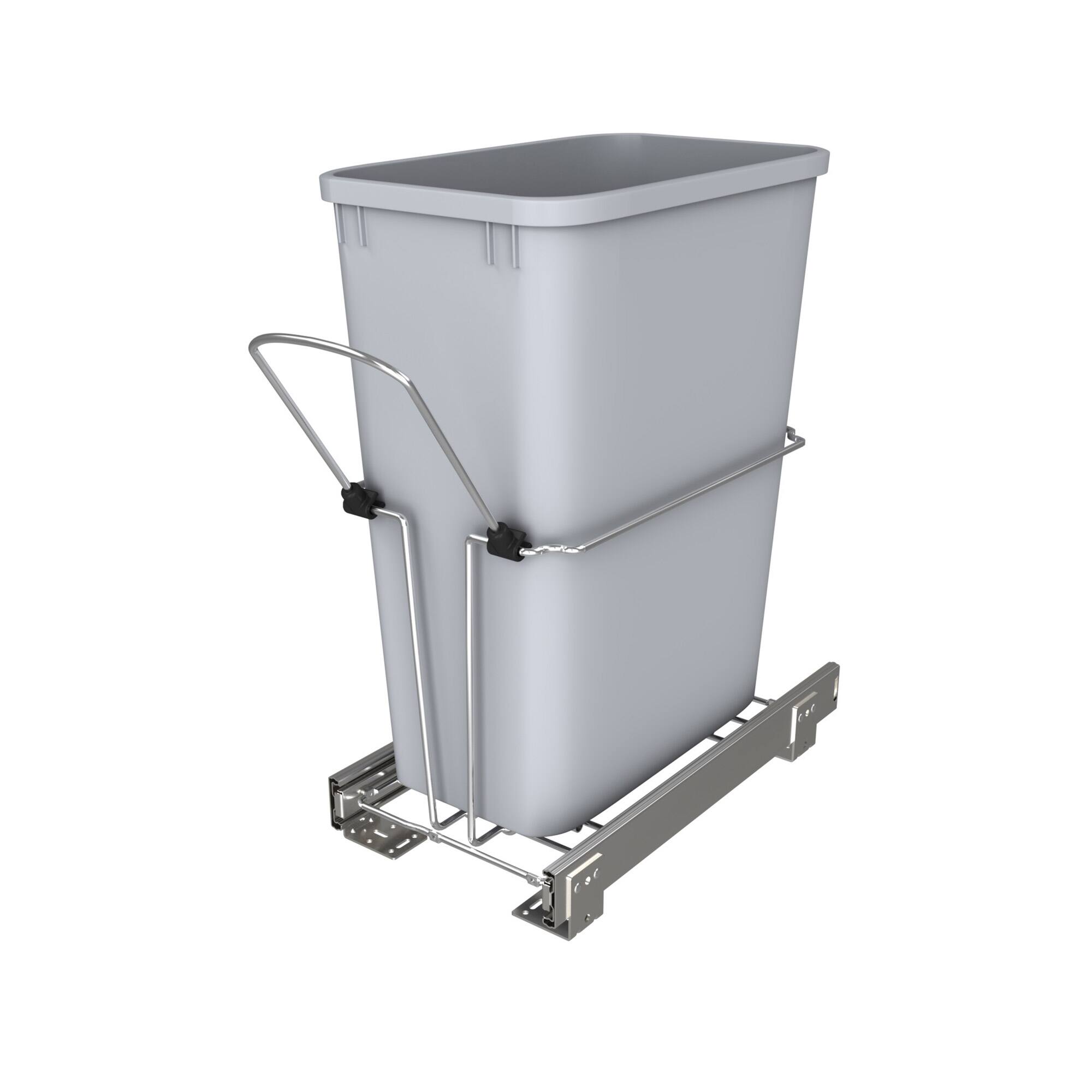 Alt View 5. Rev-A-Shelf - Rev-A-Shelf 32 qt. Universal Waste Container with Rear Basket, RUKD-1432RB-1 - Gray.