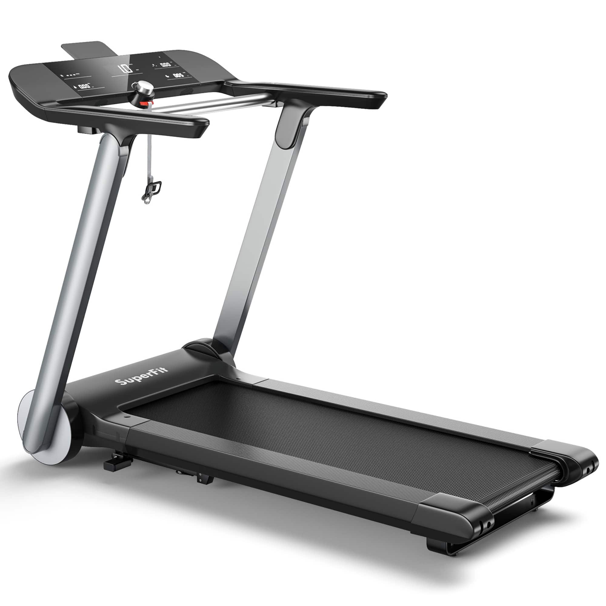 Gymax - Electric Folding Treadmill Italy Designer Running Machine w/ Heart Rate Belt - Black