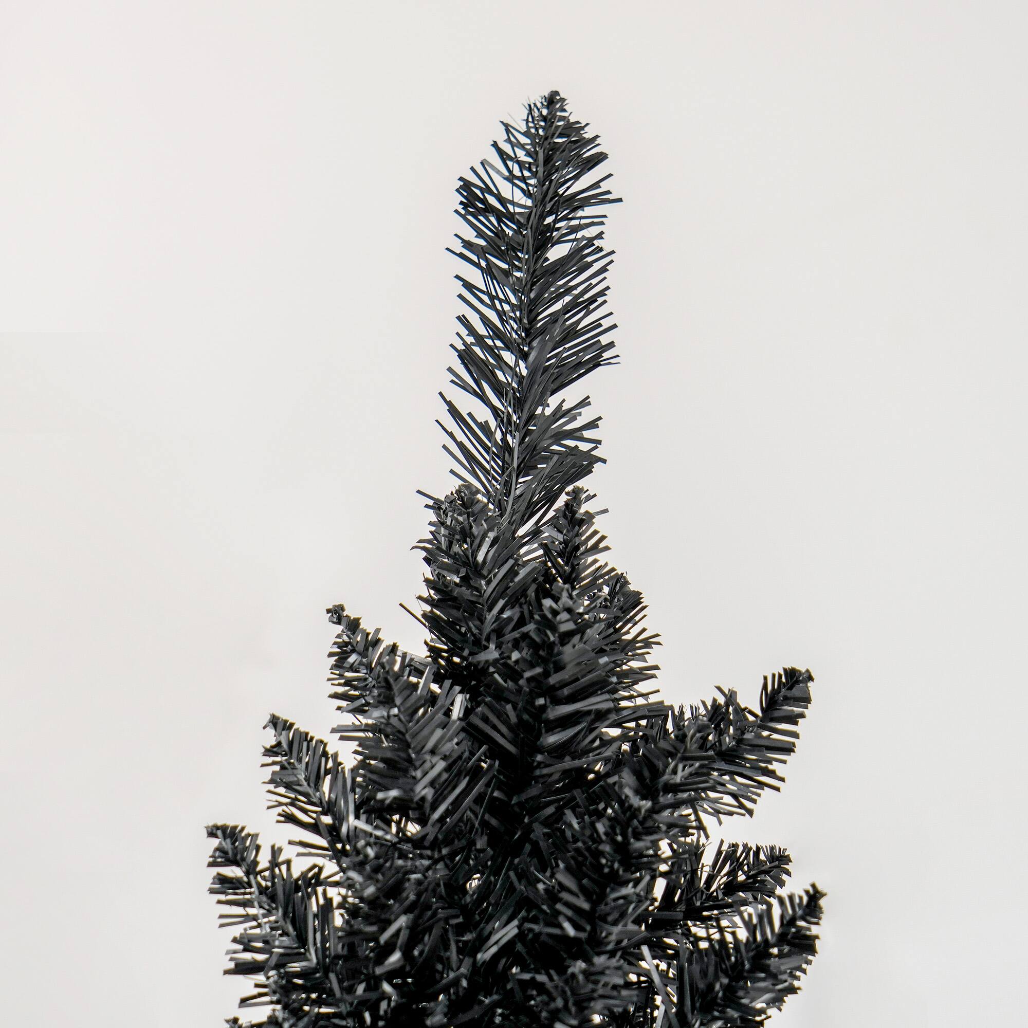 Alt View 7. Homcom - Artificial Pencil Christmas Tree, Slim Xmas Tree with 618 Realistic Branch Tips and Plastic Stand - black.
