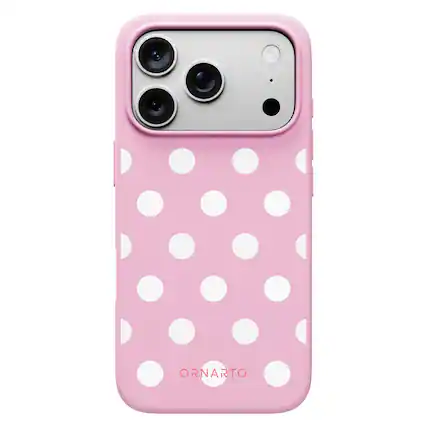 Front. Ornarto - ORNARTO Designed for iPhone 17 Pro Case, Liquid Silicone Soft Gel Shockproof Protective Case-Ballet Polka - Ballet Polka Dot.