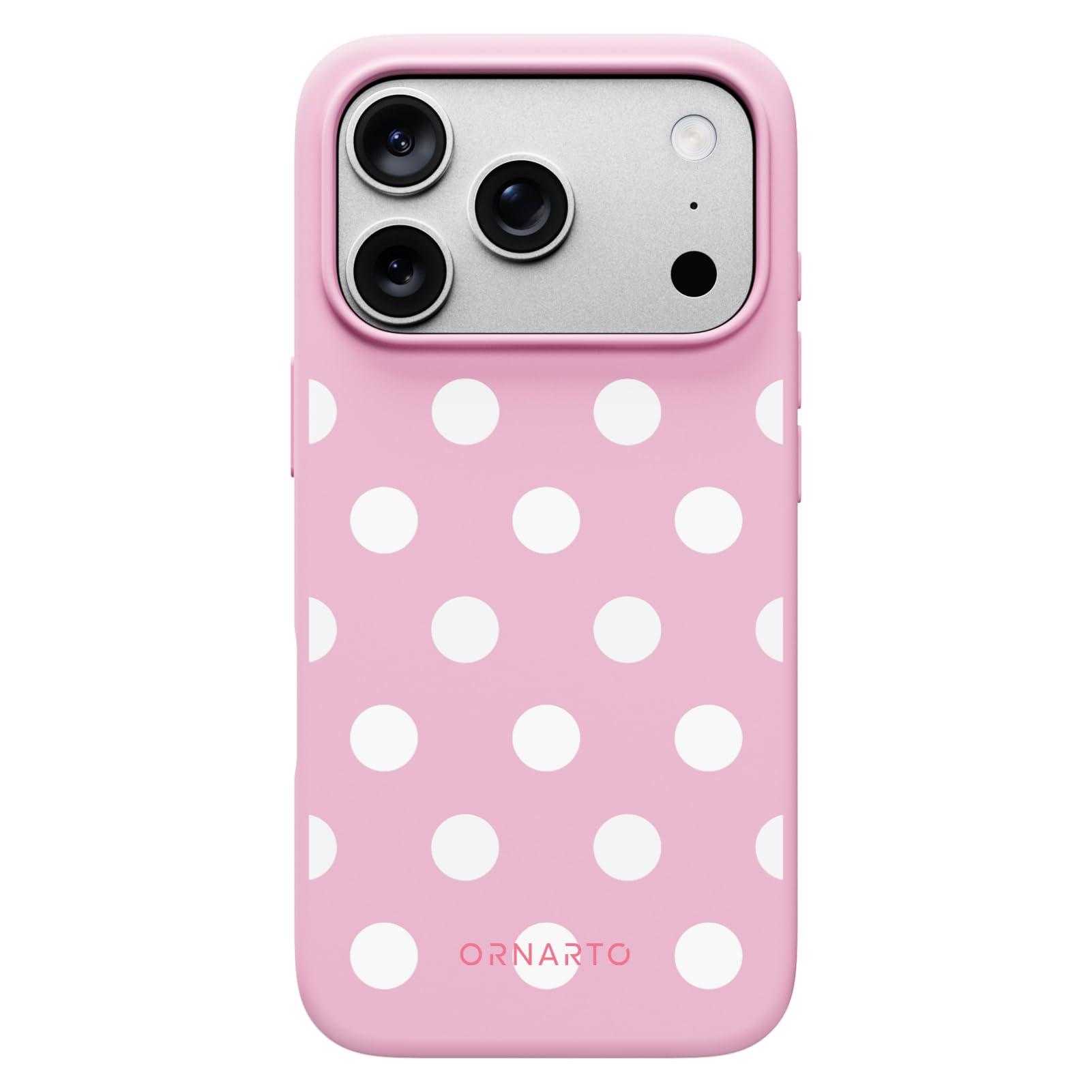 Front. Ornarto - ORNARTO Designed for iPhone 17 Pro Case, Liquid Silicone Soft Gel Shockproof Protective Case-Ballet Polka - Ballet Polka Dot.