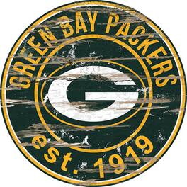 Fan Creations - Green Bay Packers 23.5" Distressed Round Sign - Multicolor