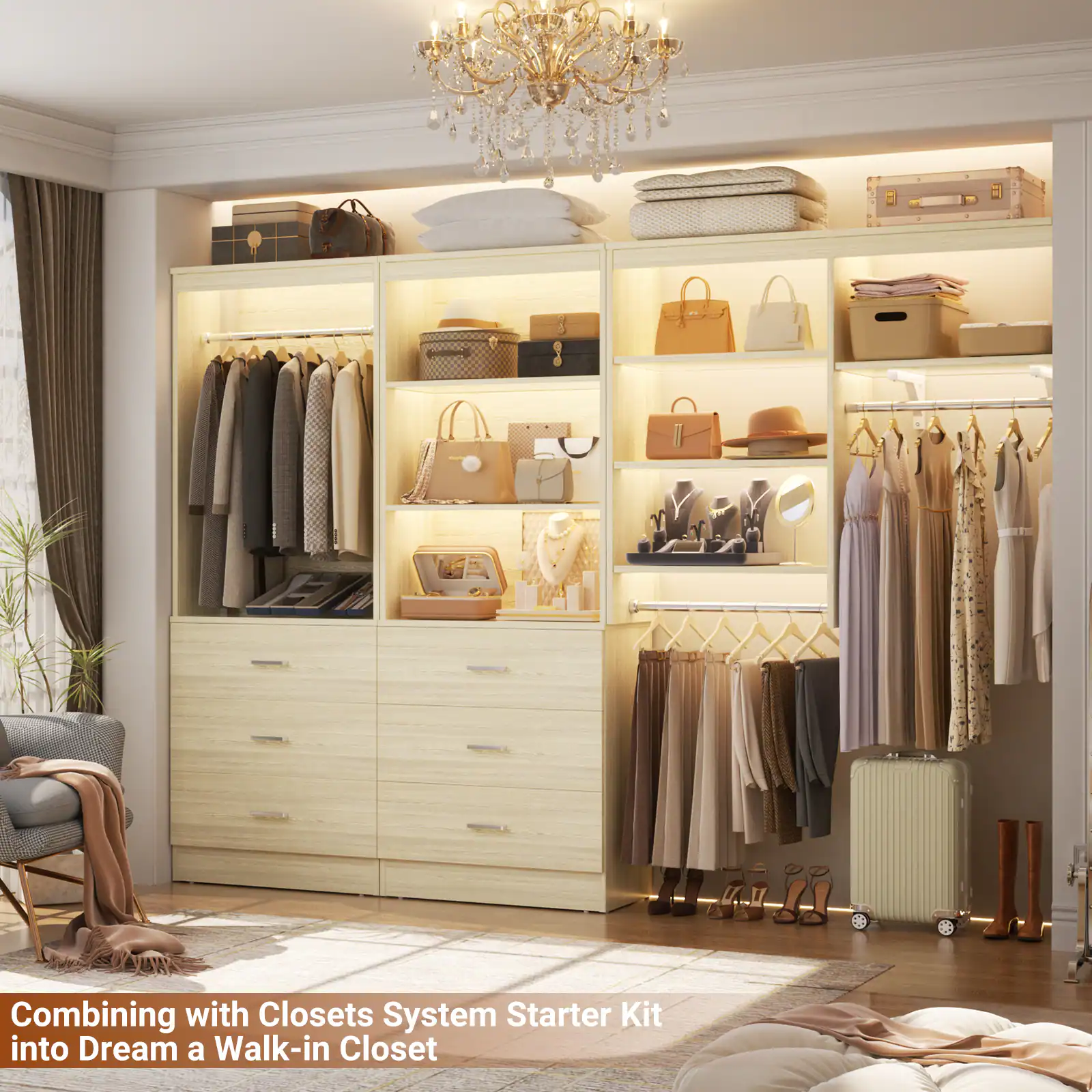 Combining with Closets System Starter Kit into Dream a Walk-in Closet