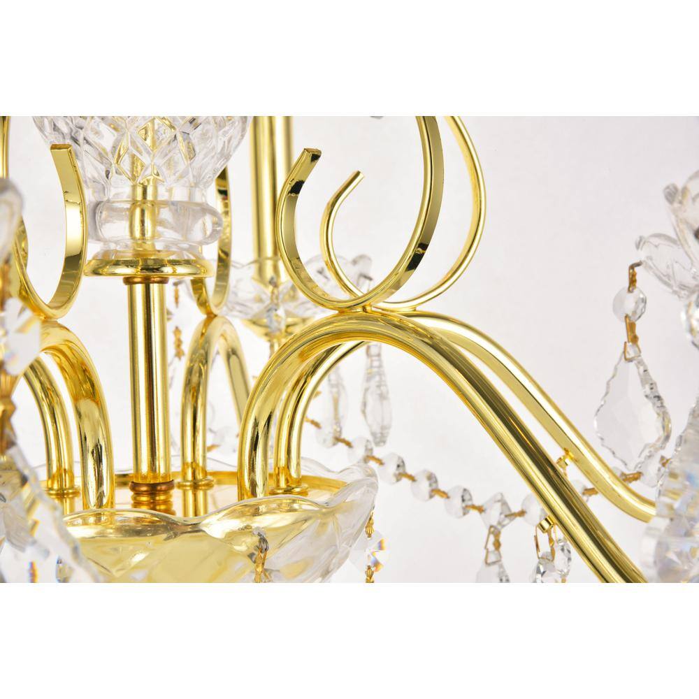 Alt View 2. Elegant Lighting - St. Francis 6 light Gold Chandelier Clear Royal Cut Crystal - Gold.