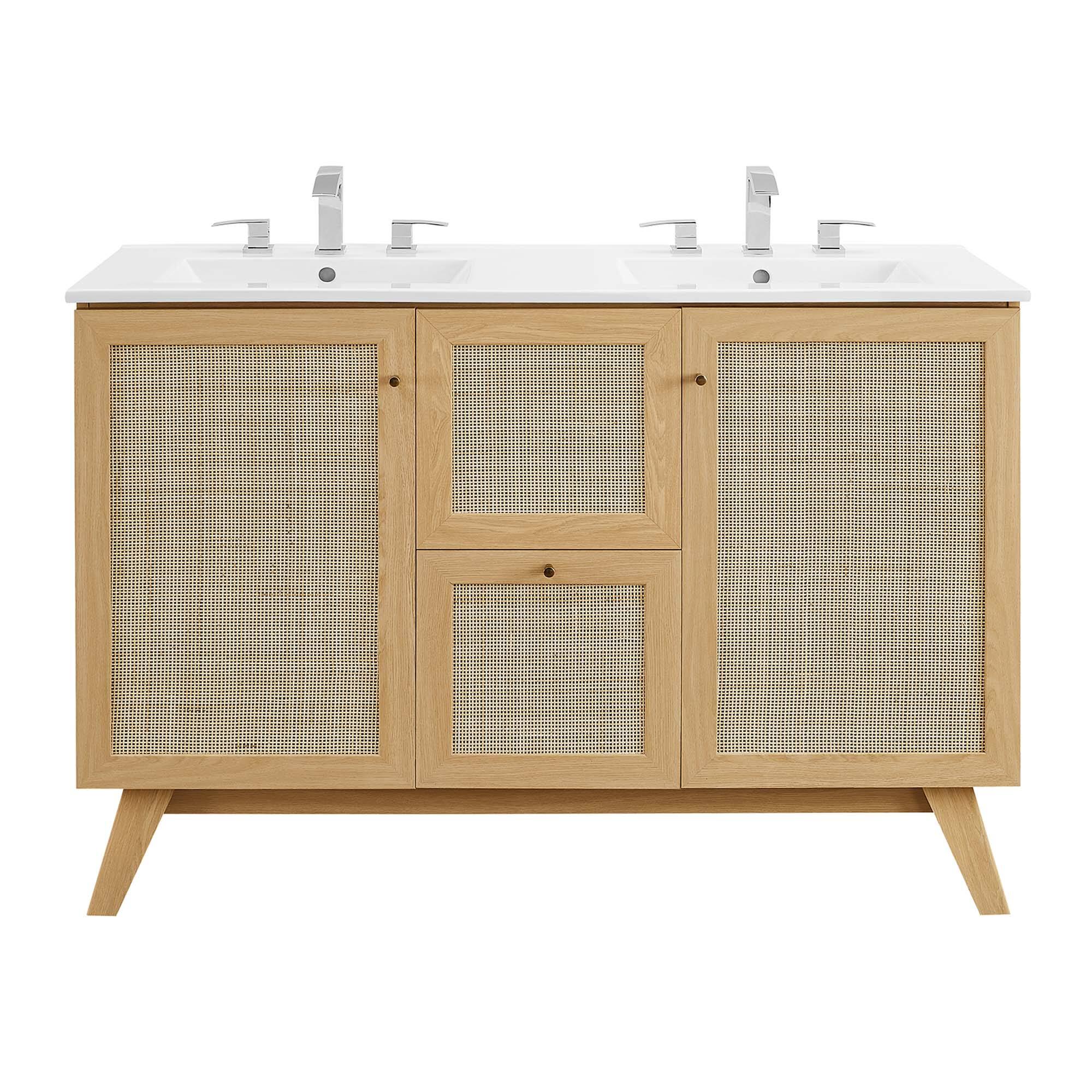 Alt View 8. Modway - Soma Bathroom Vanity with White Basin Included by Modway - Oak White.