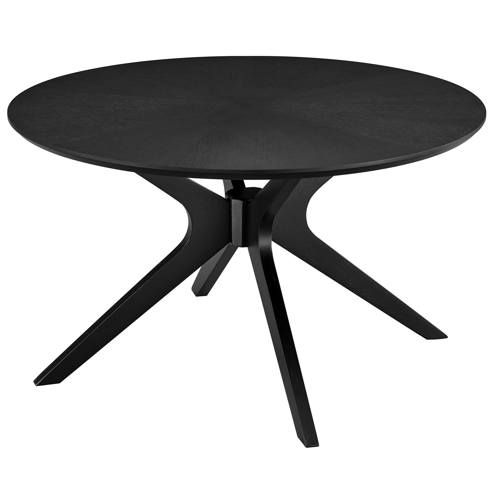 Angle. Modway - Crossroads Round Wood Coffee Table by Modway - Black.