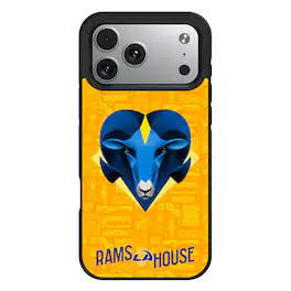 Keyscaper - NFL - Los Angeles Rams Bump Case with 8.2ft Drop Protection - 15 Pro - Black