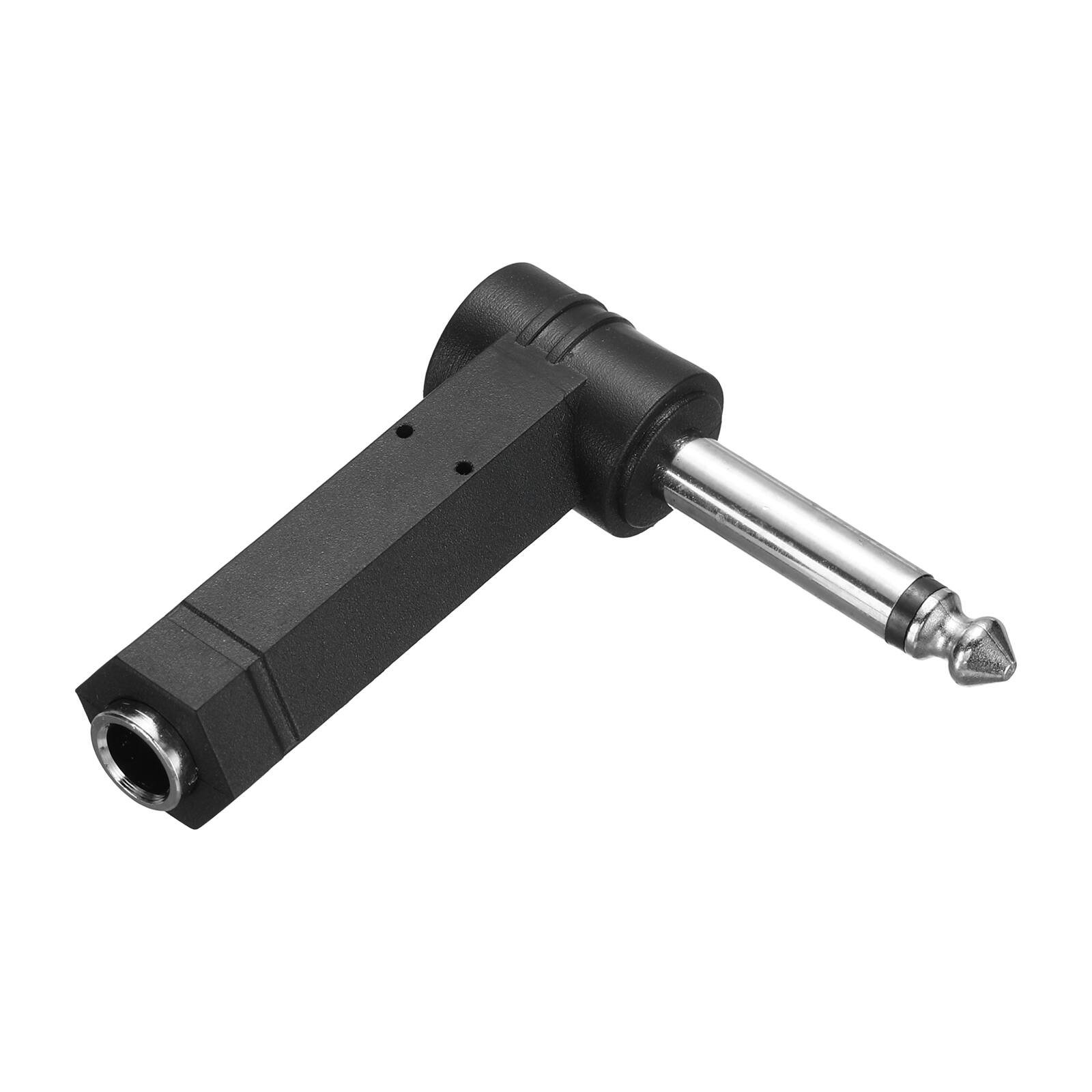 Front. Unique Bargains - 1pc 6.35mm F to 6.35mm M Connector Gold Plated Copper Stereo TS for Audio/HP/Spkr/Player/Video Rcvr/Sound Sys, Black - Black.