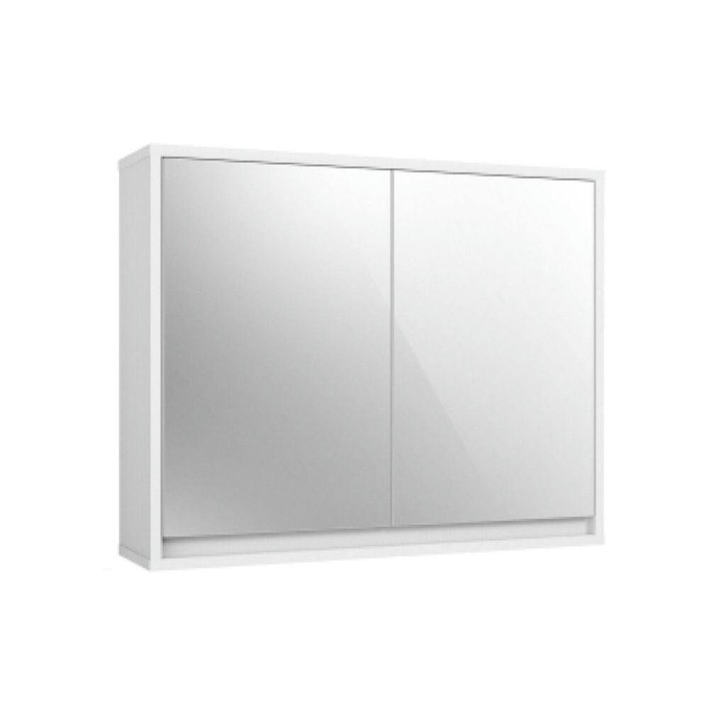 Angle. Pefilos - Bathroom Wall Cabinet, Wall Mounted Bathroom Mirror Cabinet, 2-Door Wall-Mounted Bathroom Mirrored Medicine Cabinet - White.