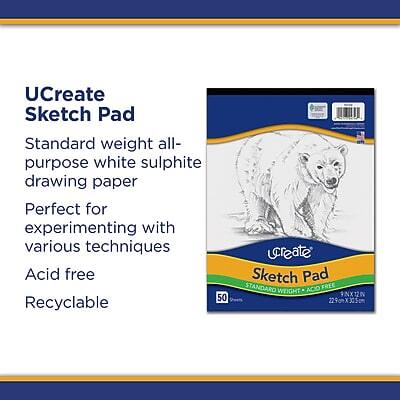 UCreate Sketch Pad  
Standard weight all-purpose white sulphite drawing paper  
Perfect for experimenting with various techniques  
Acid free  
Recyclable  

50 sheets  
21.5cm x 29.7cm