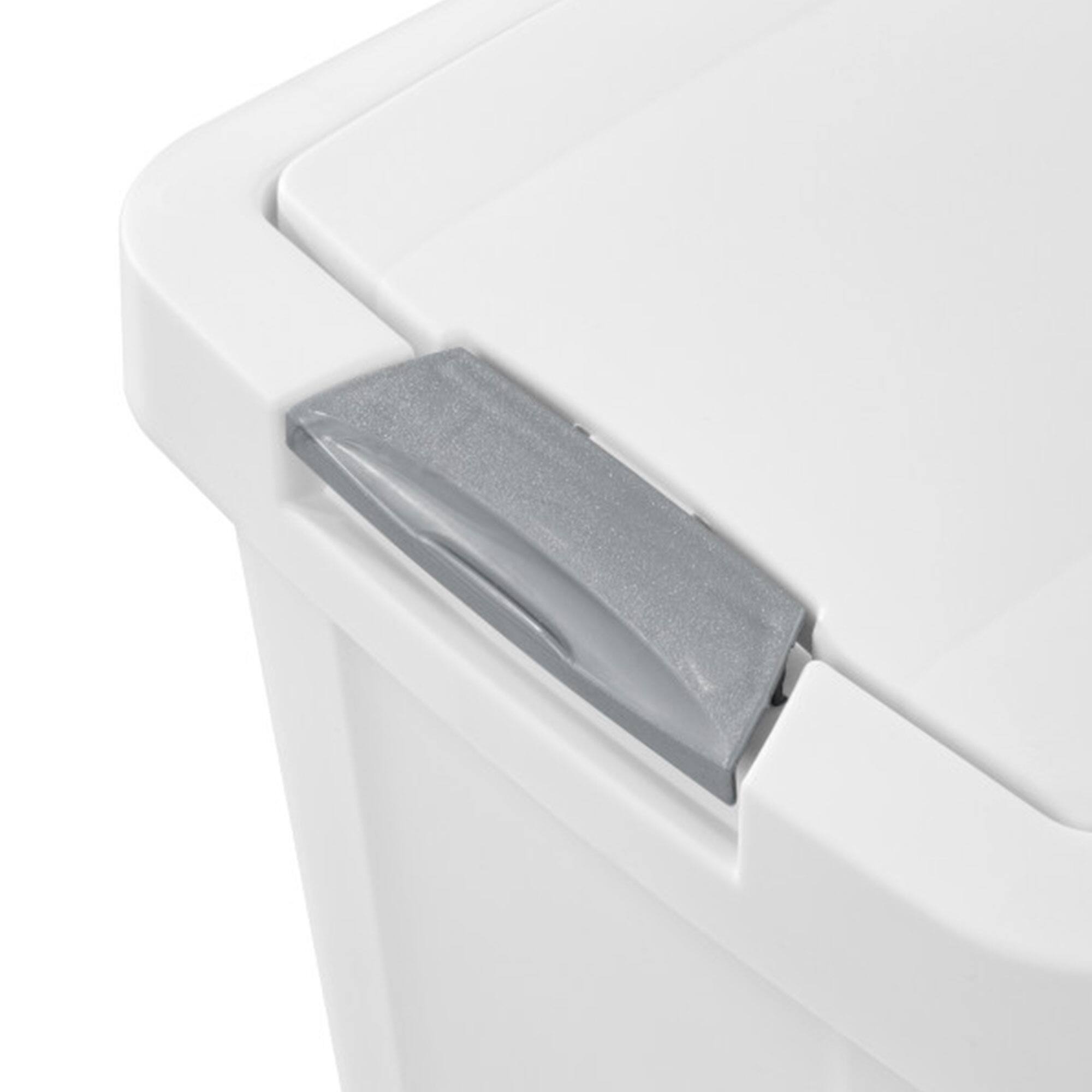 Alt View 7. Sterilite - Sterilite 7.5 Gallon TouchTop Wastebasket Trash Can with Latch, 4 Pack, White - White.