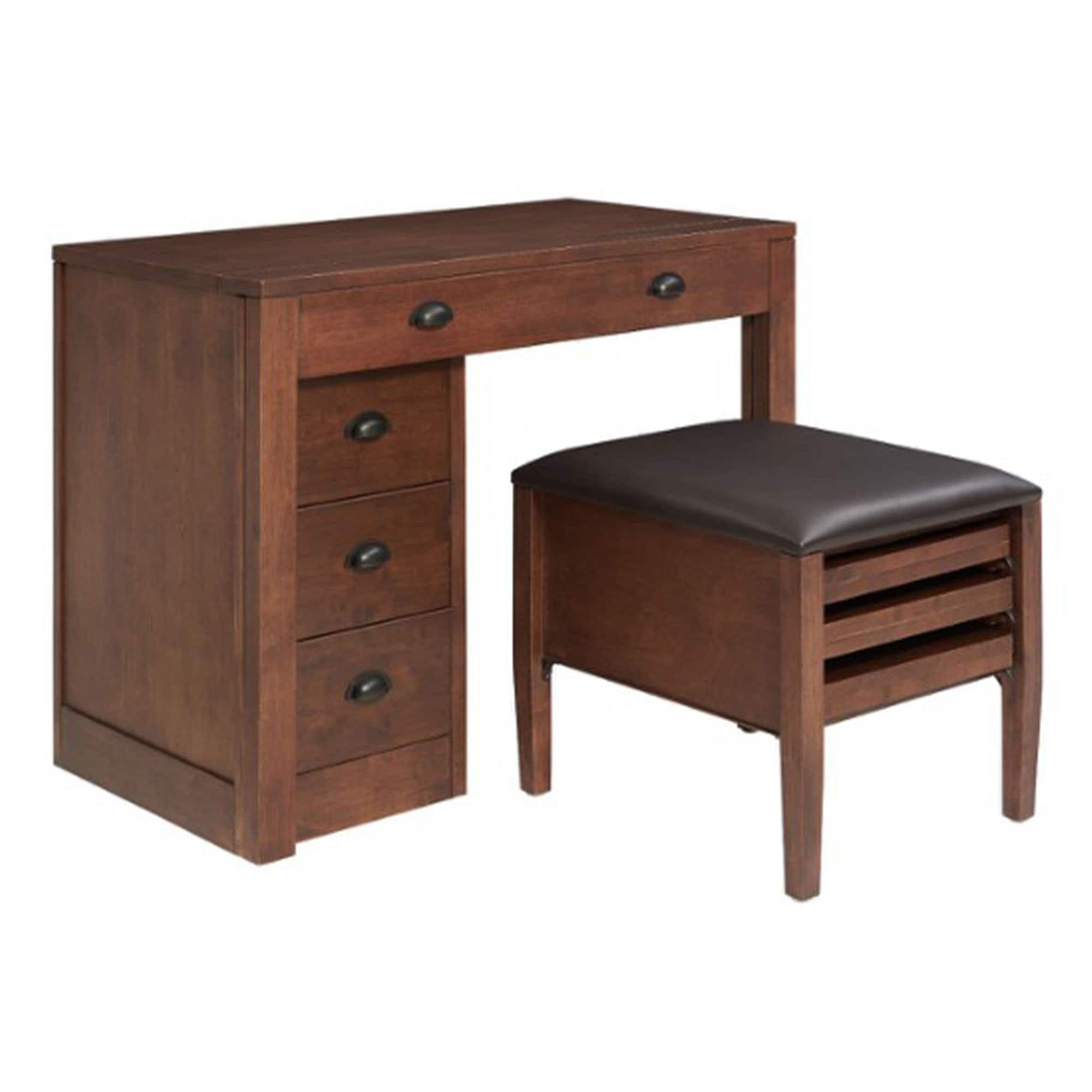 Stakmore - Wooden Expanding Desk with Ottoman and 3 Functioning Drawers - Walnut price history on PriceWatchPro