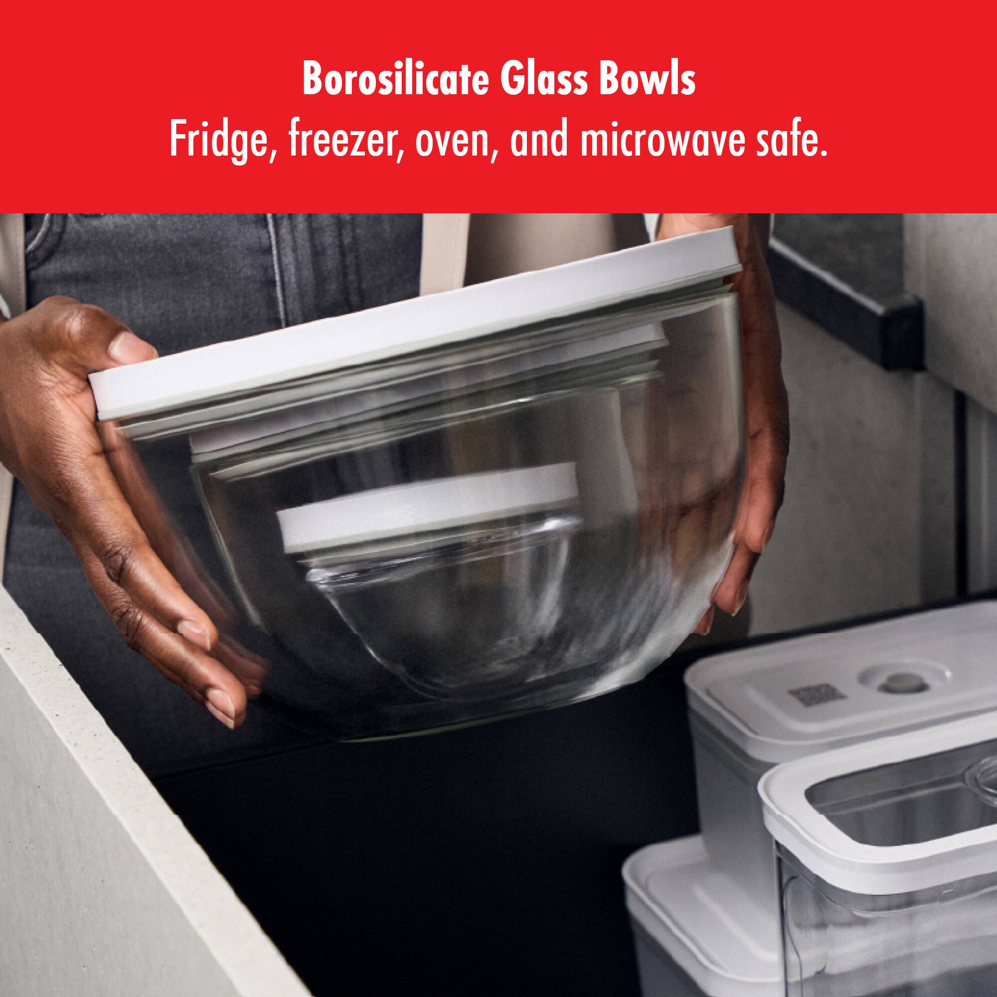 Borosilicate Glass Bowls

Fridge, freezer, oven, and microwave safe.