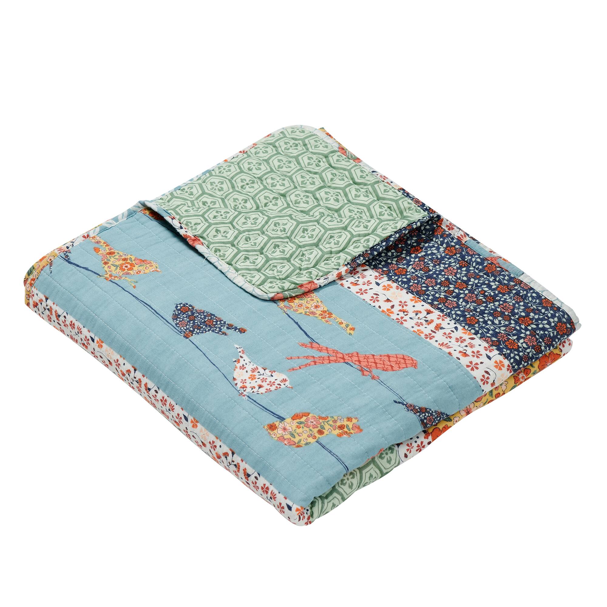 Angle. BreeBe - Carlie Calico Stripe Throw - Calico Stripe.