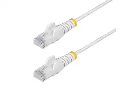 StarTech.com - StarTech 3ft White Slim CAT6 Ethernet Cable, Snagless RJ45, LSZH, 28AWG Pure Bare Copper, Slim Network Patch Cable/Cord