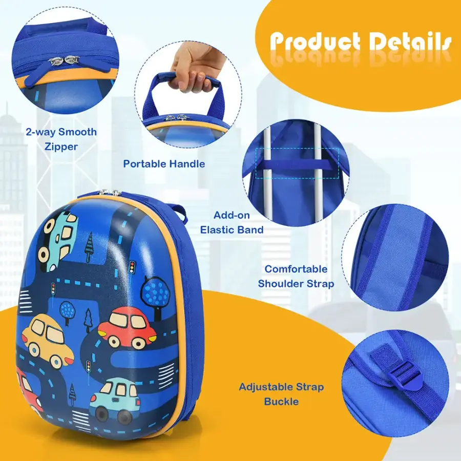 Product Details: Blue Retails 2-way Smooth Zipper Portable Handle Add-on Elastic Band Comfortable Shoulder Strap Adjustable Strap Buckle
