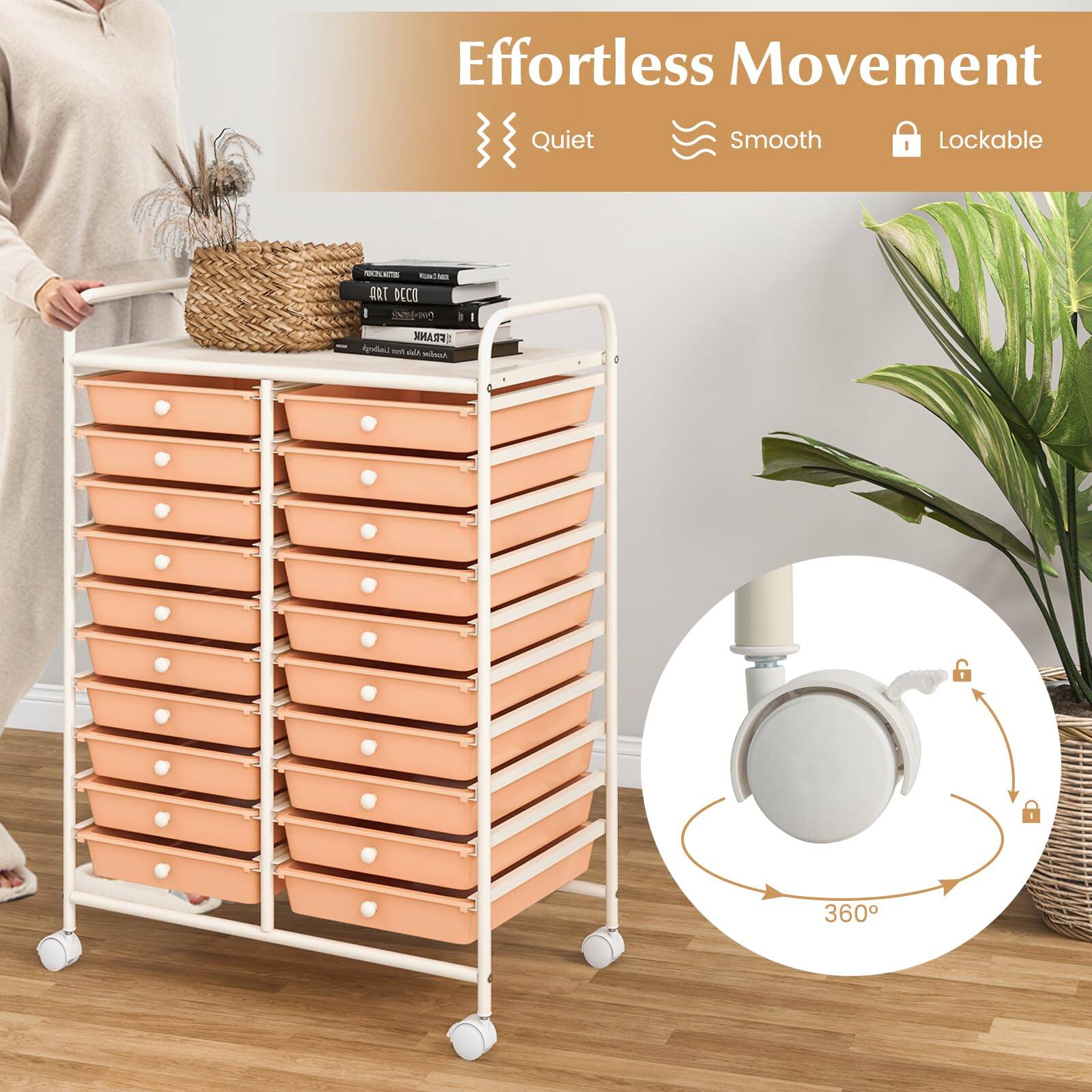 Effortless Movement  
Quiet  
Smooth  
Lockable  

360°