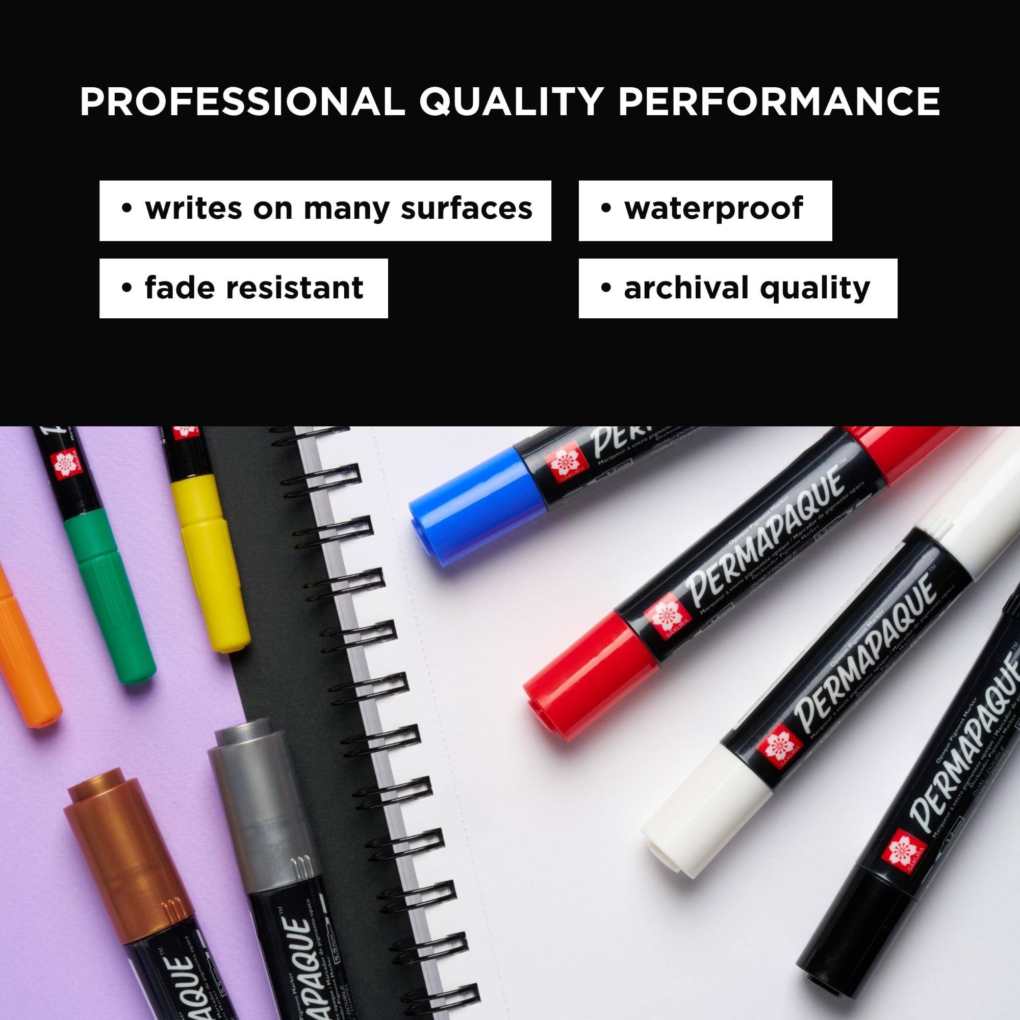 PROFESSIONAL QUALITY PERFORMANCE

- writes on many surfaces
- waterproof
- fade resistant
- archival quality

PERMAPAQUE Marker