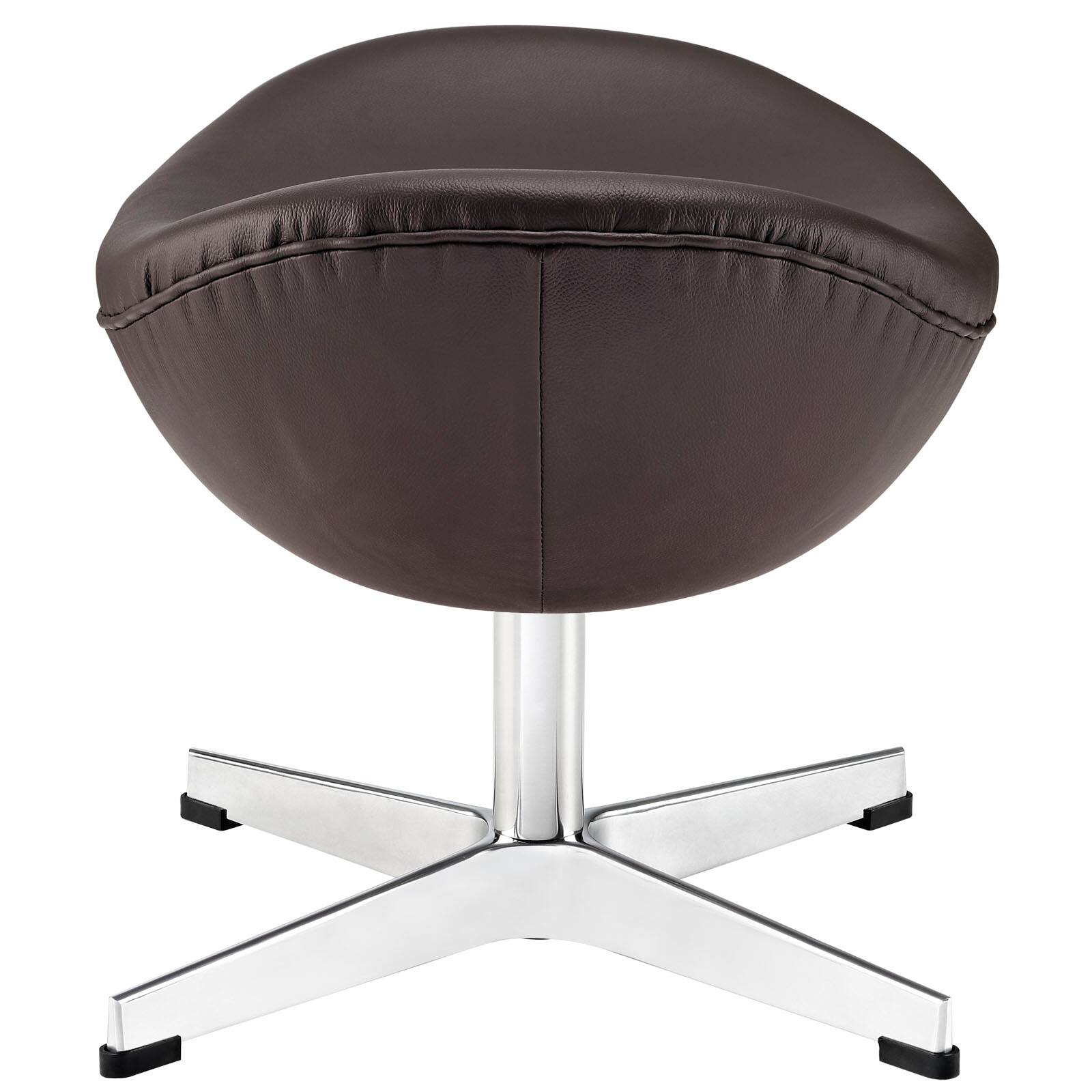 Left. Modway - Glove Leather Ottoman by Modway - EEI-264-BRN.