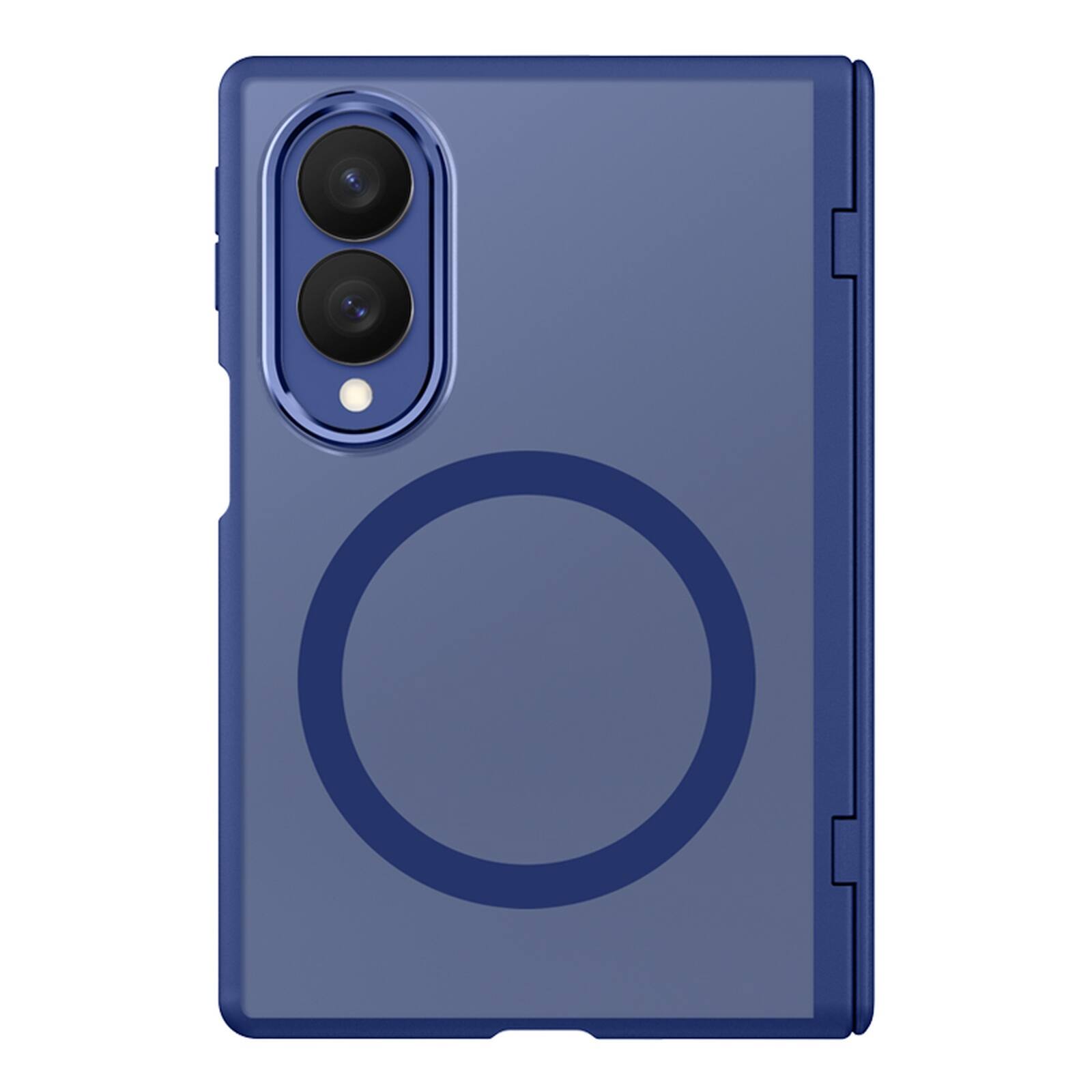 Alt View 1. Dteck - Magnetic Case for Samsung Galaxy Z Fold8 Built-in Privacy Screen Protector,Frosted Shockproof Rugged Hinge Cover - Blue.