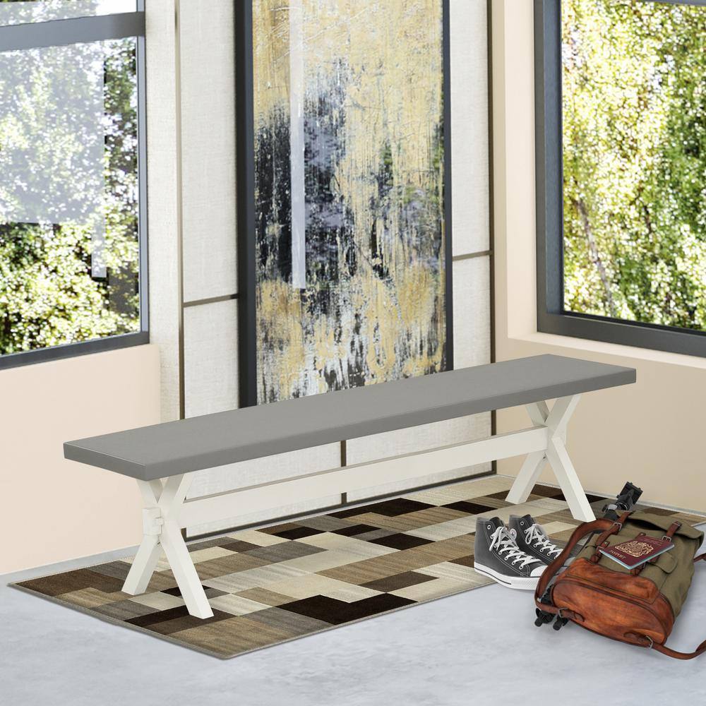 Angle. East West Furniture - East West Furniture X-Style Mid Century Modern Dining Bench with Solid Wood Seat - Brown.