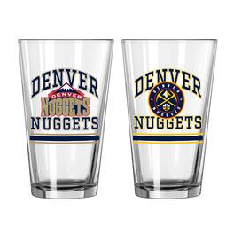 Logo Brands - Denver Nuggets 16oz. Pint Glass Two Pack - Multicolor