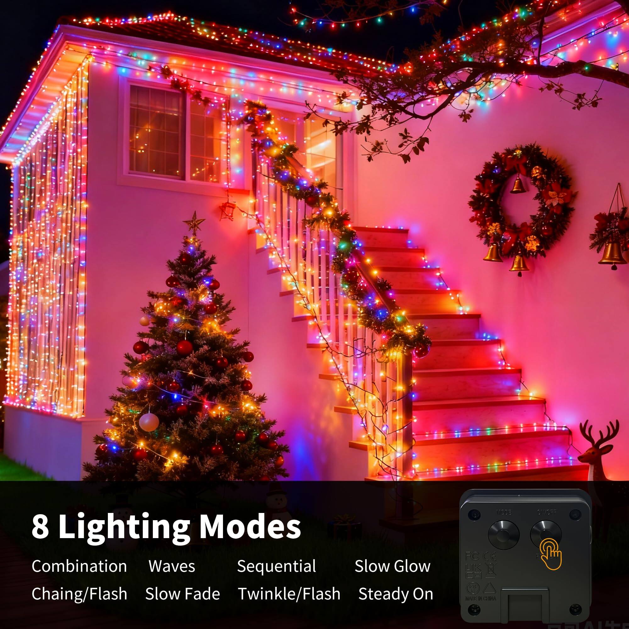 8 Lighting Modes

- Combination
- Waves
- Sequential
- Slow Glow
- Twinkle/Flash
- Steady On