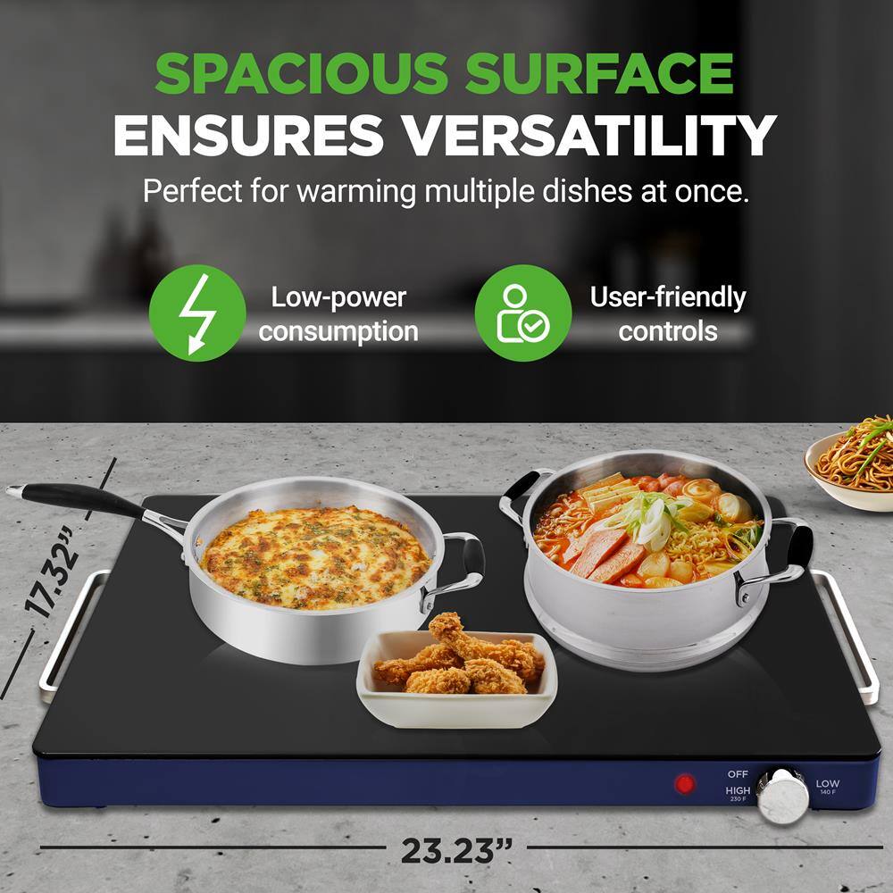SPACIOUS SURFACE ENSURES VERSATILITY  
Perfect for warming multiple dishes at once.  
Low-power consumption  
User-friendly controls  

17.32"  
23.23"