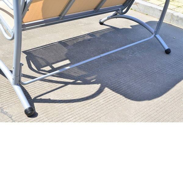 Back. Hivvago - Sturdy 3-Person Outdoor Patio Porch Canopy Swing in Sand Color - Sand and Dark Cream.