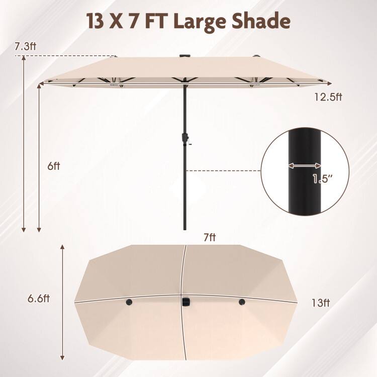 13 X 7 FT Large Shade

7.3ft
12.5ft
6ft
1.5"
7ft
6.6ft
13ft