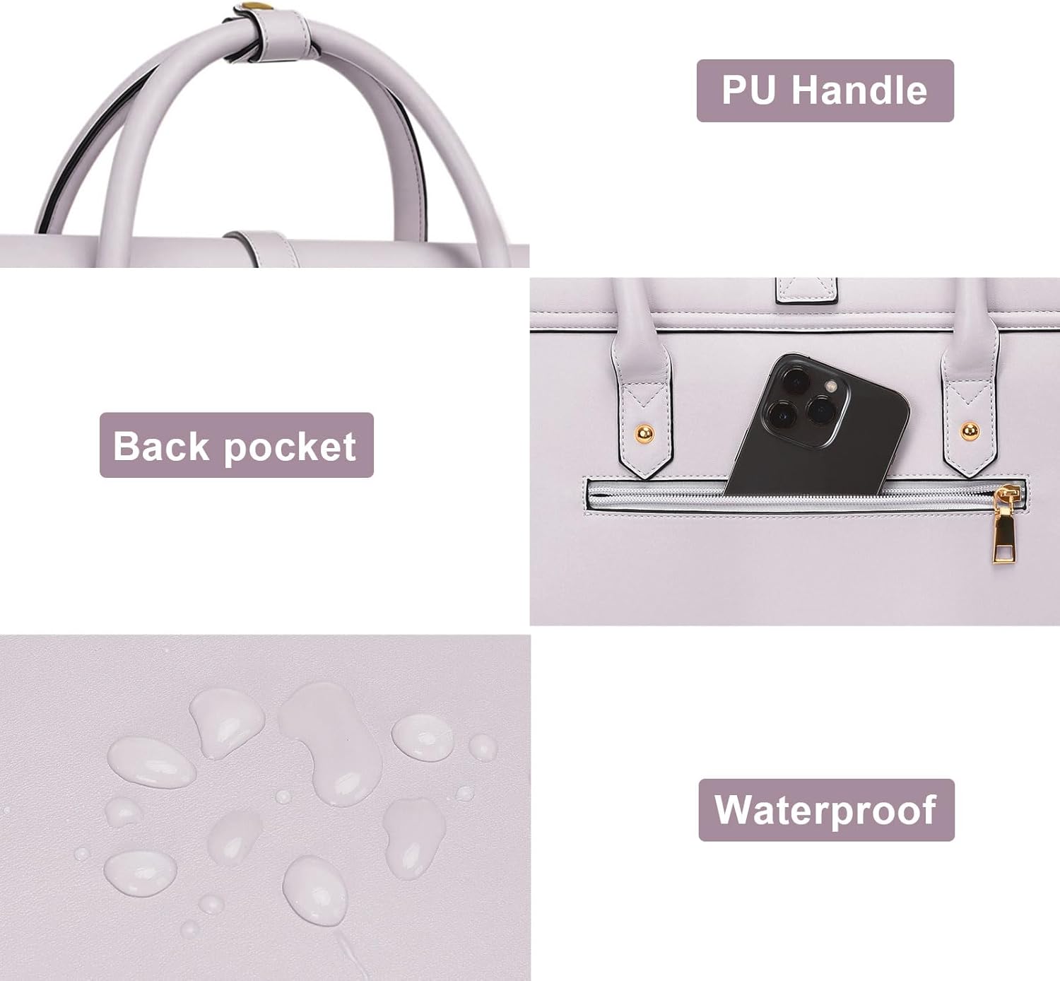 - PU Handle
- Back pocket
- Waterproof