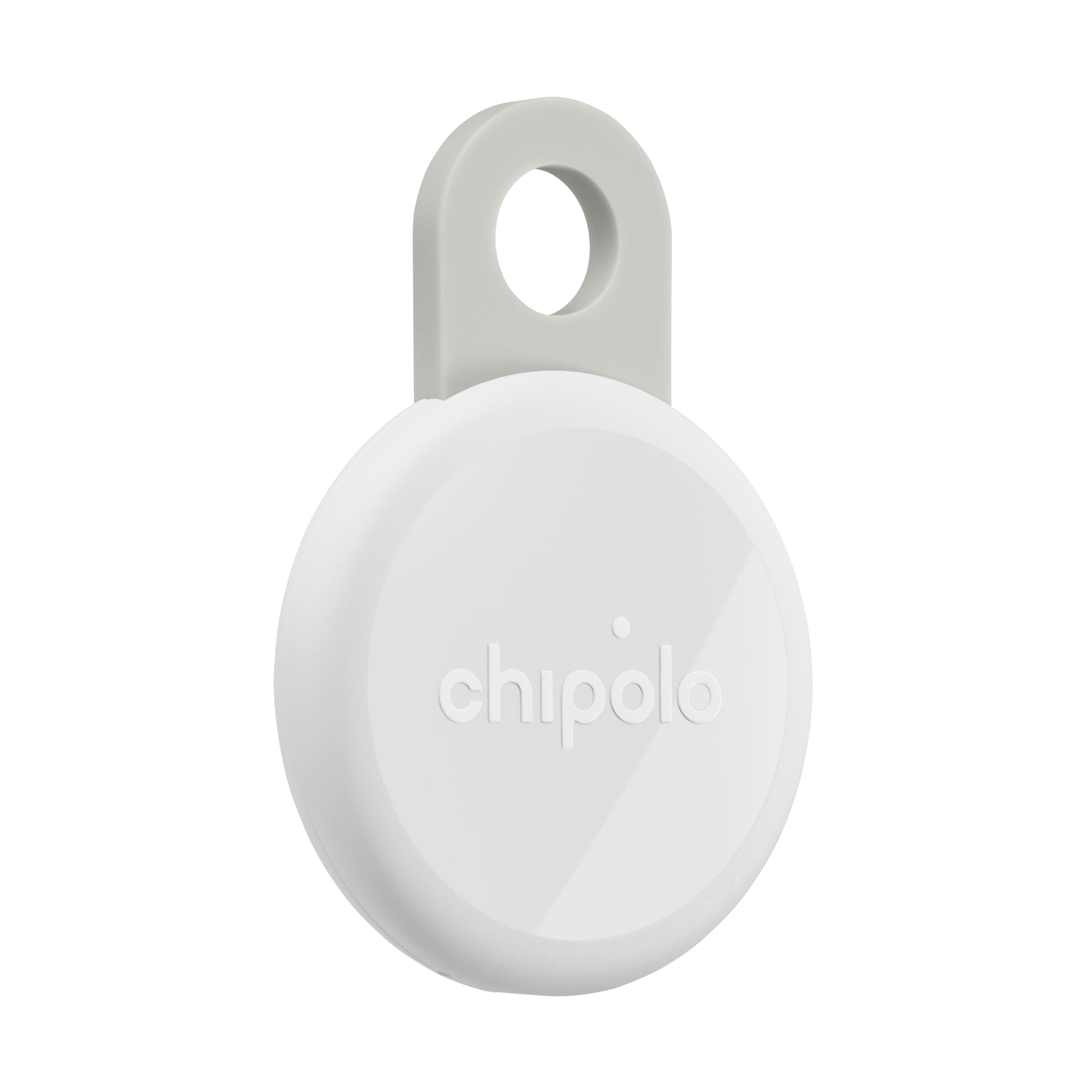 Chipolo - LOOP - Rechargeable Bluetooth Tracker for Keys & Bags, Out of Range Alerts, Apple Find My & Android Find Hub Compatible - Chalk