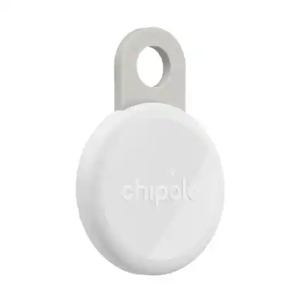 Front. Chipolo - LOOP - Rechargeable Bluetooth Tracker for Keys & Bags, Out of Range Alerts, Apple Find My & Android Find Hub Compatible - Chalk.