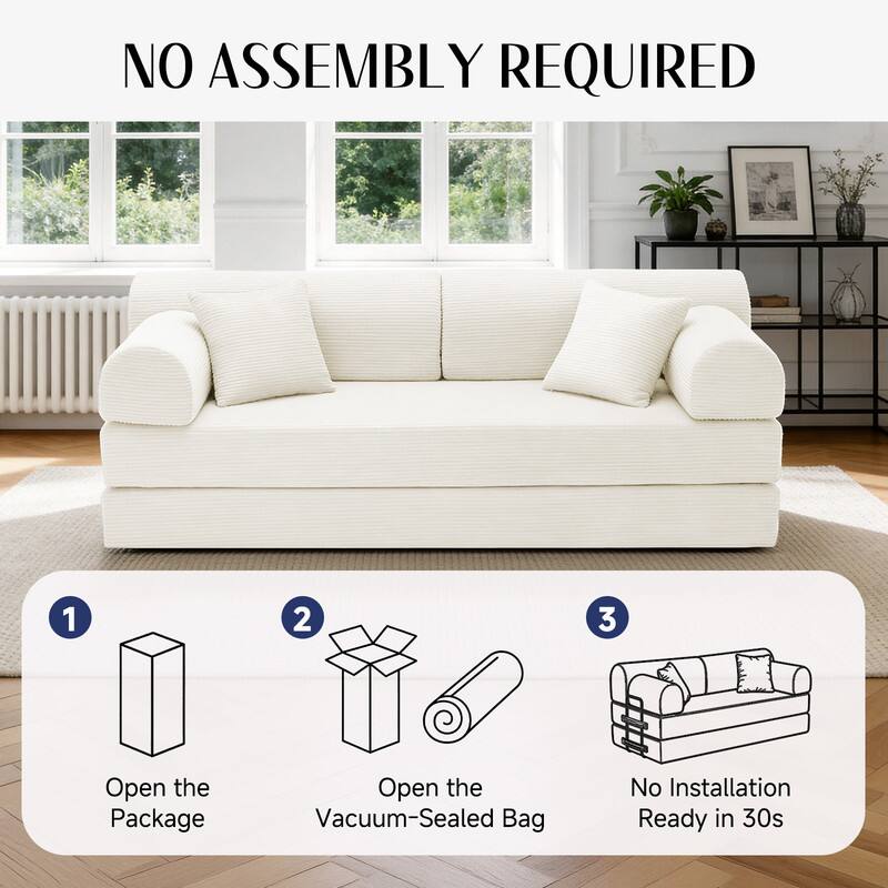 NO ASSEMBLY REQUIRED

1. Open the Package
2. Open the Vacuum-Sealed Bag
3. No Installation Ready in 30s