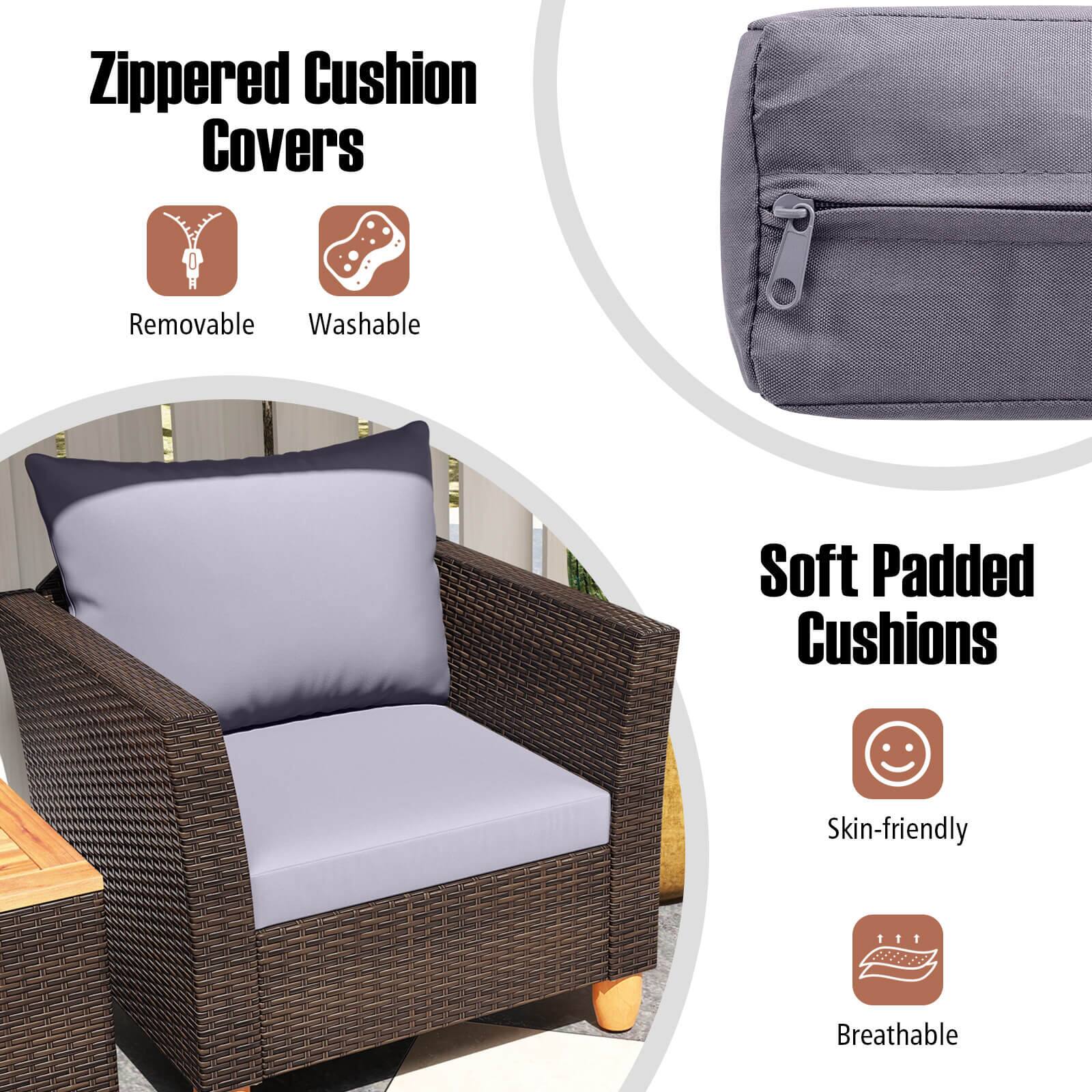 Zippered Cushion Covers Removable Washable Soft Padded Cushions Skin-friendly Breathable