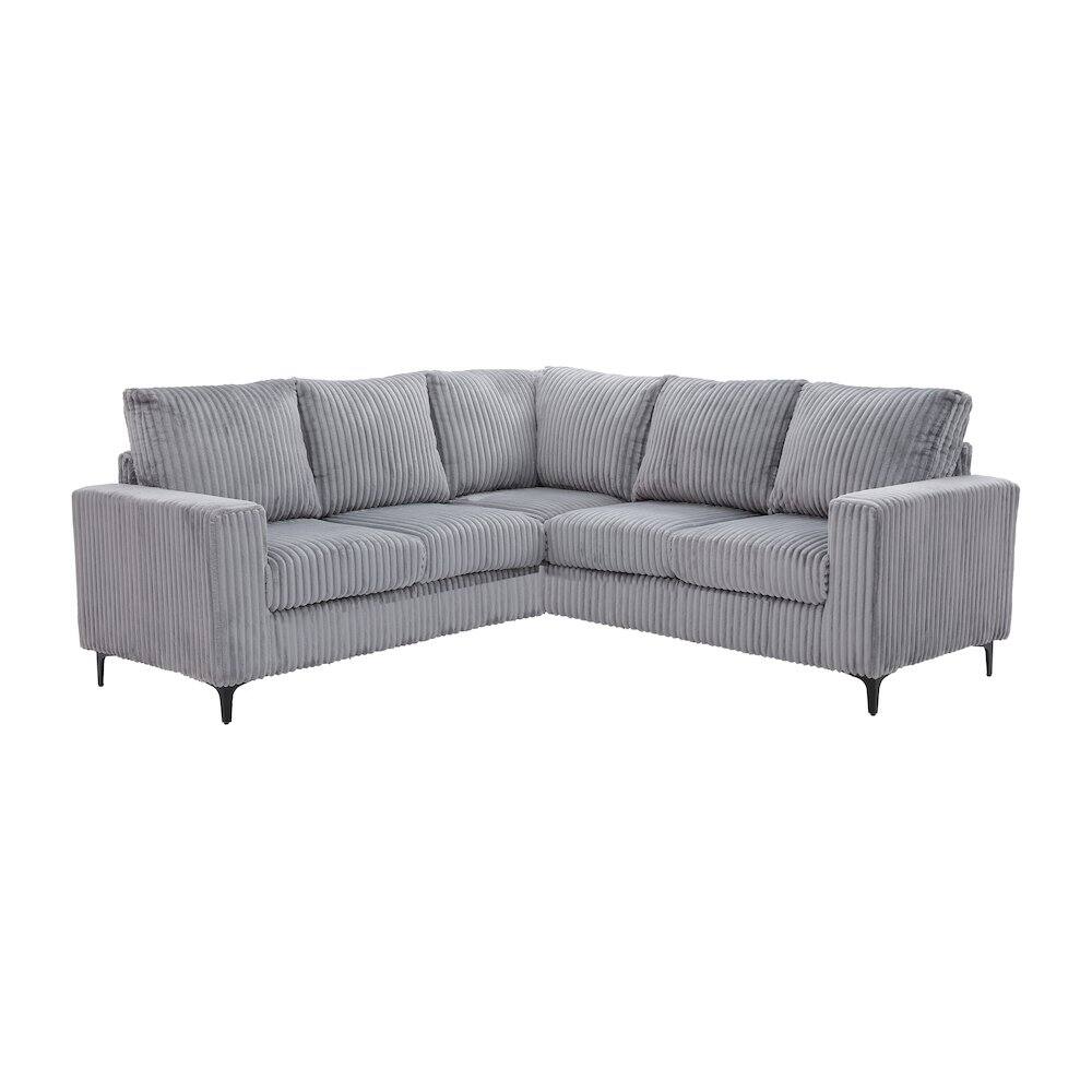 Angle. Glory Furniture - Houston Sectional - Gray.