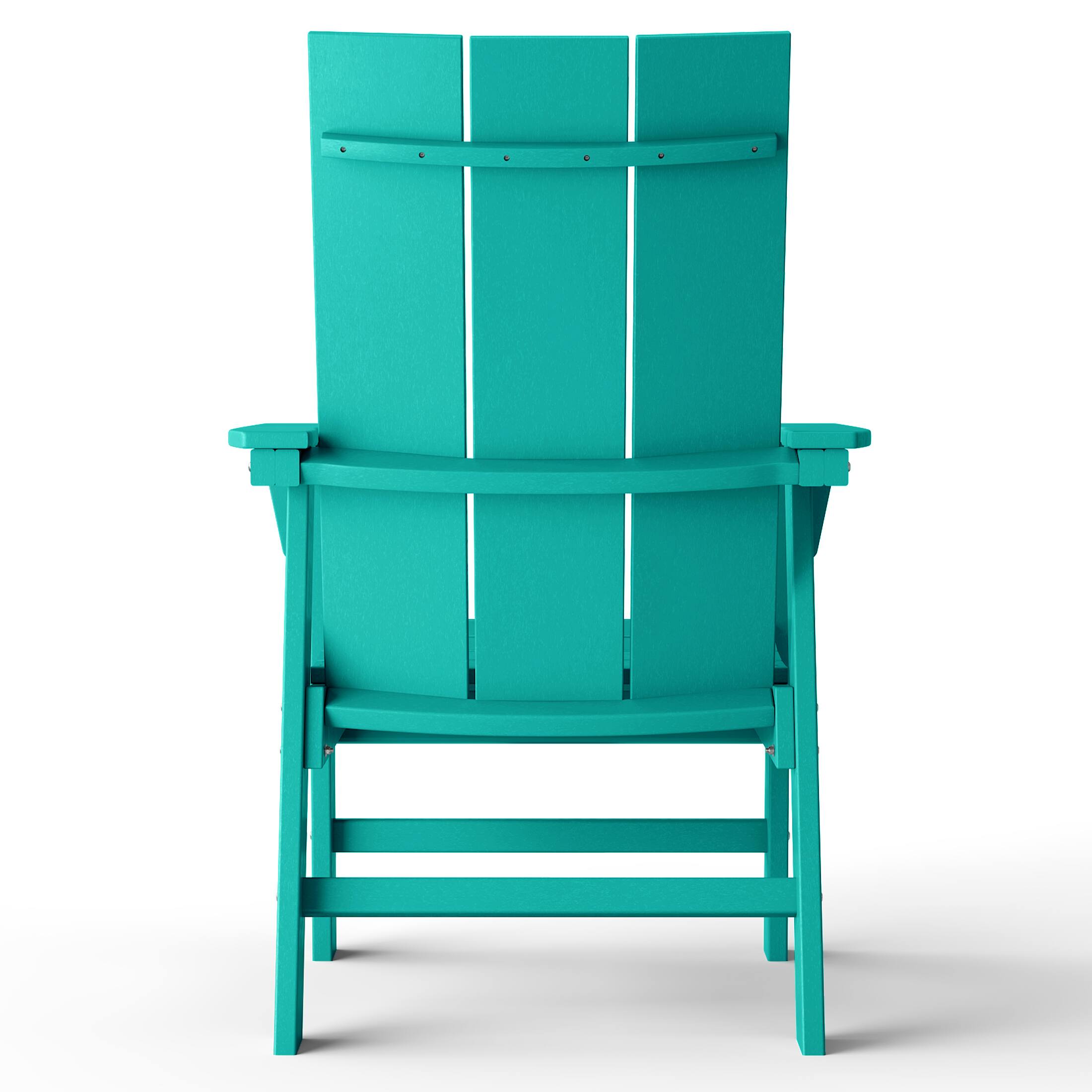 Alt View 1. WestinTrends - WestinTrends Ashore Outdoor Patio HDPE Plastic Modern Adirondack Dining Chairs (Set of 2) - Turquoise.