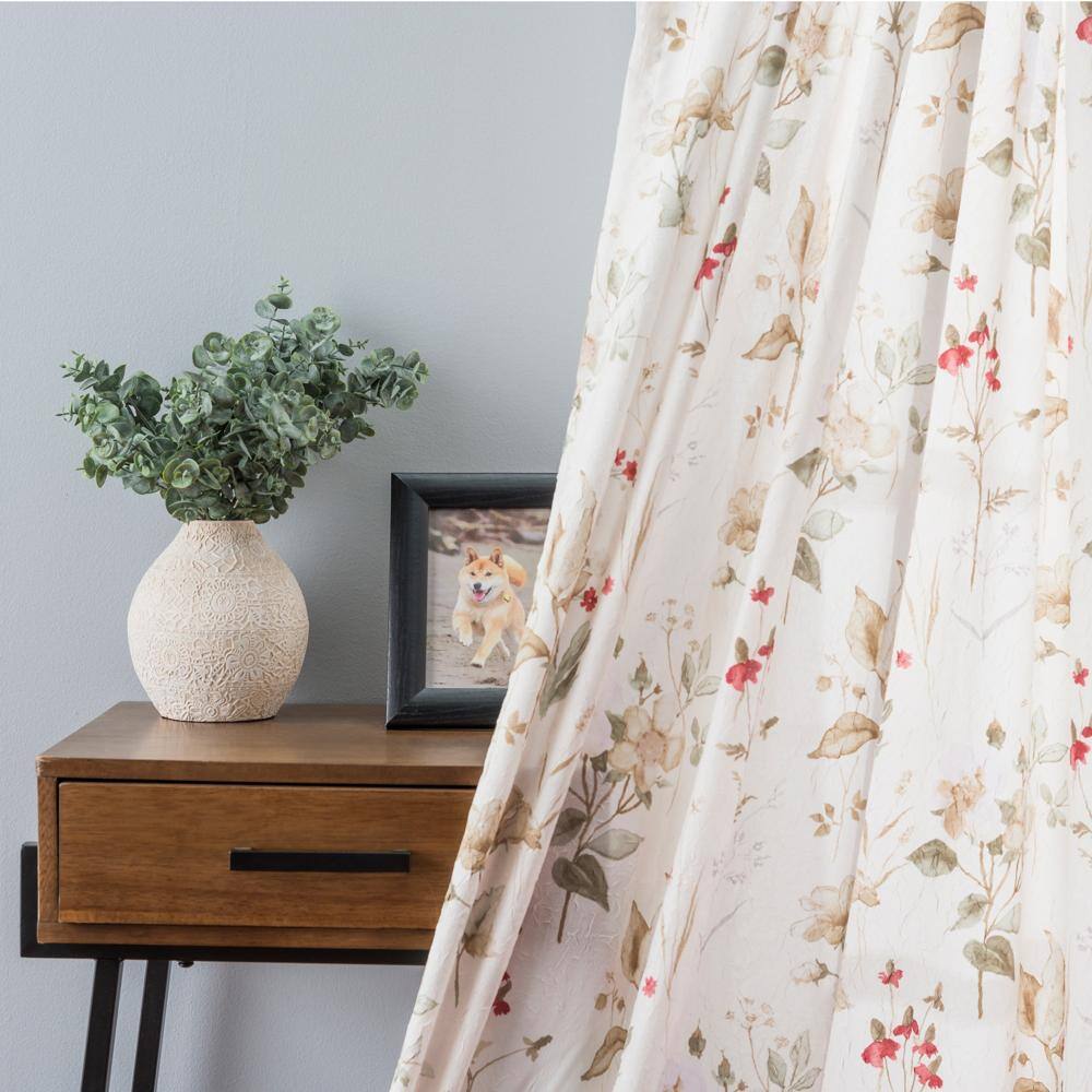 Left. Ellis Curtain - Ellis Curtain Sophia Rod Pocket Tailored Panel - 48x84" Multi - Multi.