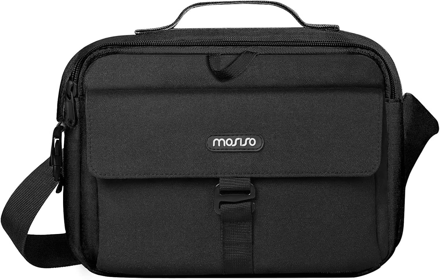 mosiso - Camera Shoulder Bag for DSLR, SLR & Mirrorless Cameras, Padded Crossbody Sling Case with Rain Cover - Black