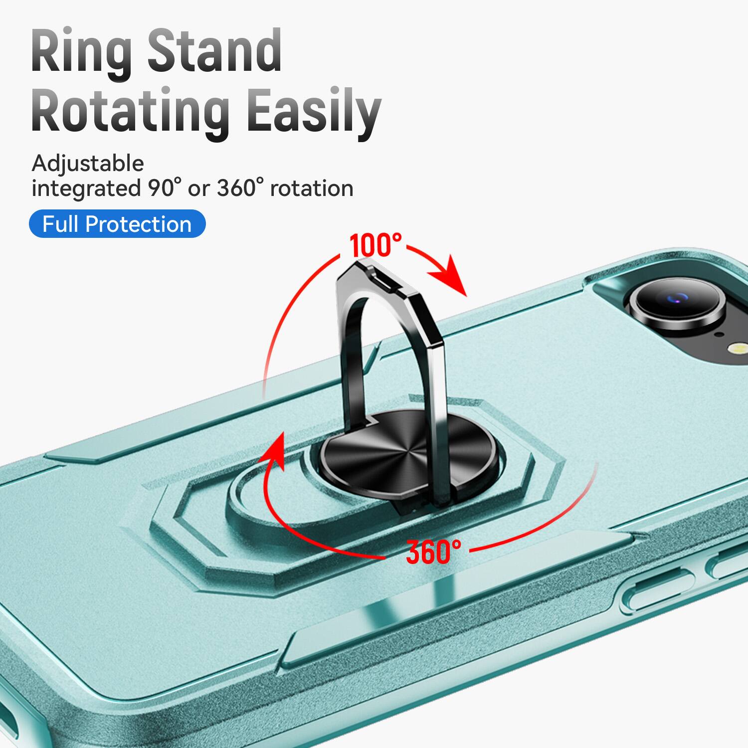 Ring Stand Rotating Easily  
Adjustable integrated 90° or 360° rotation  
Full Protection