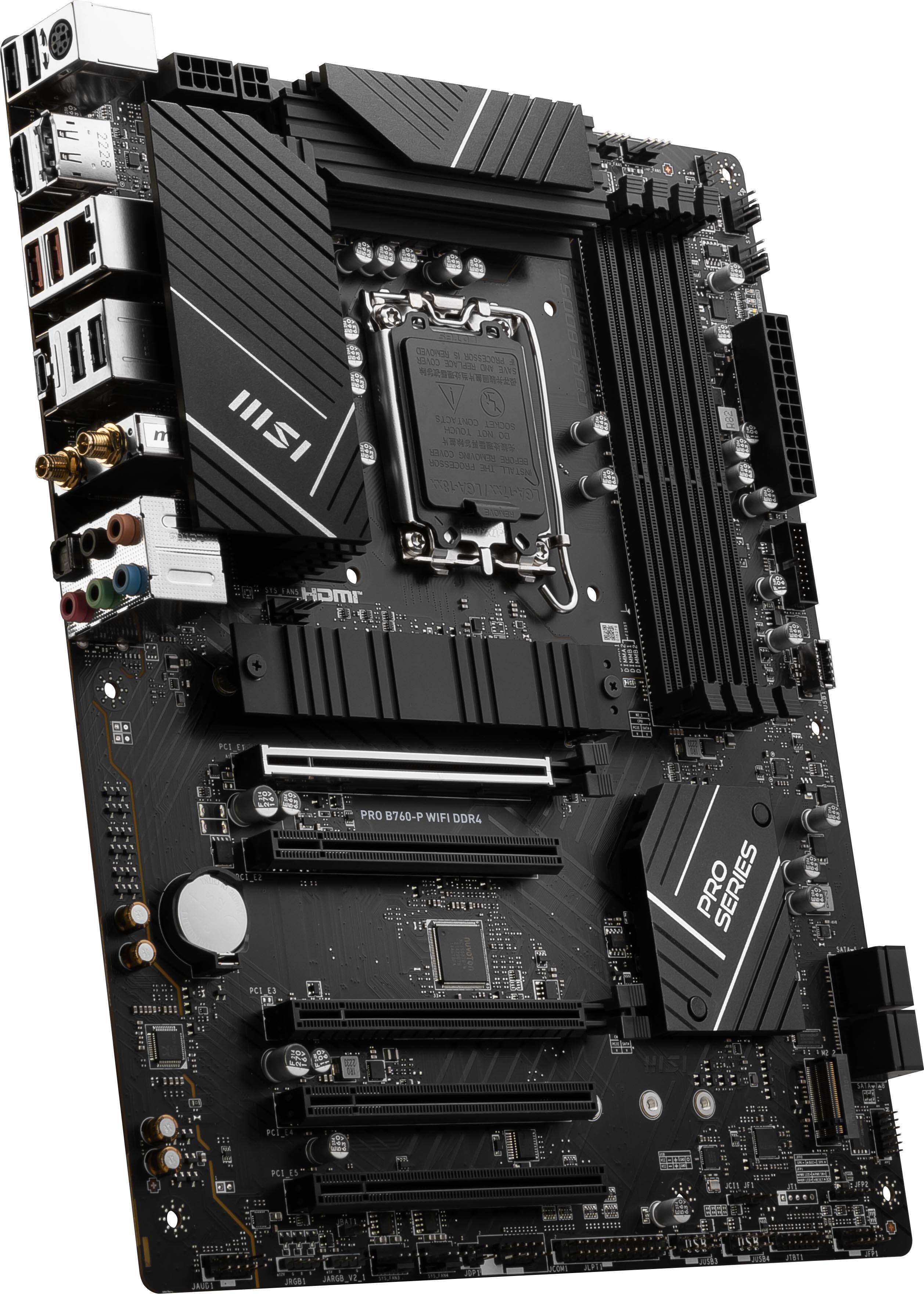 Alt View 11. MSI - PRO B760-P WIFI DDR4 (Socket 1700) USB 3.2 Intel Motherboard - Black.